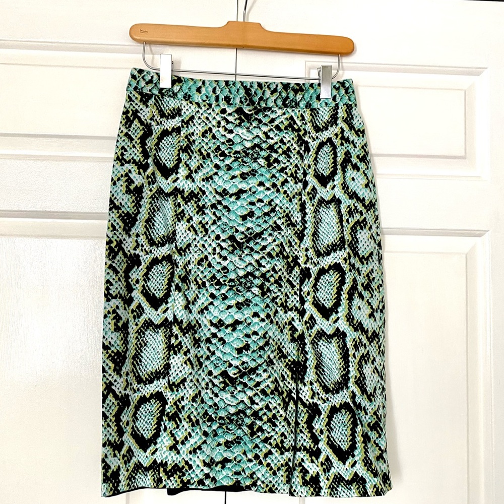 Nanette Lepore Green Snakeskin Print Pencil Skirt… - image 2